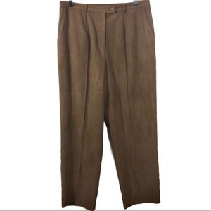CLICK - SIZE 12 - VINTAGE FAUX SUEDE PANTS - PLEATED FRONT - TAN - B17